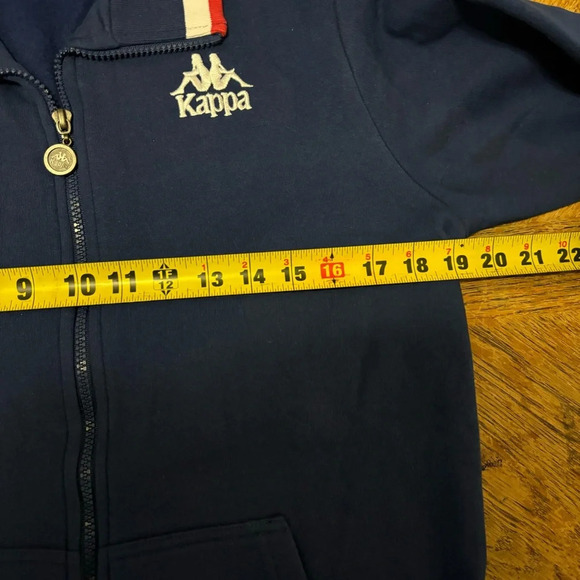 Kappa Windbreaker Track Jacket Men's Medium Blue Red White Embroidered Zip Up - Picture 5 of 6